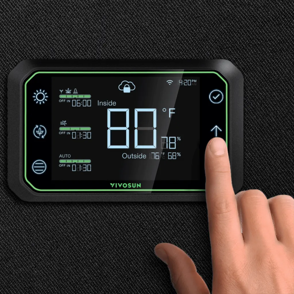 grow-hub-vivosun-pessoa-mexendo-sistema-de-cultivo-inteligente-automatizado-grow-da-maria-cultivo-indoor.webp
